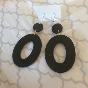 Black hoop earrings